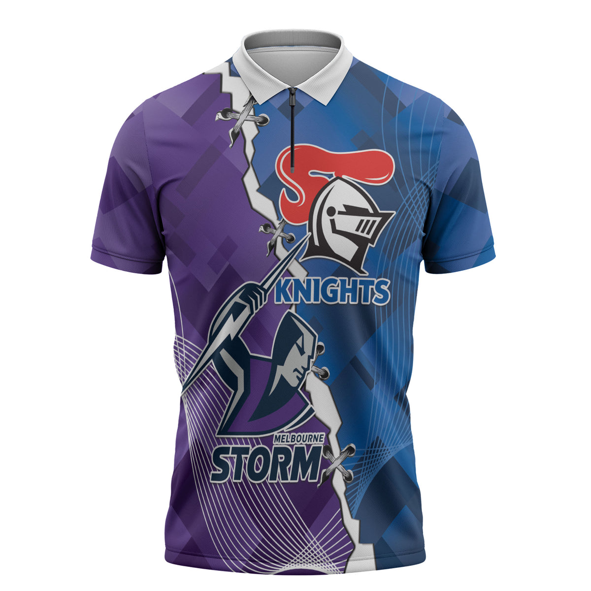 Storm And Knights Rugby Custom Zipper Polo Shirt Dynamic Style