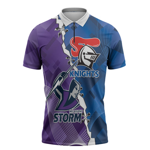 Storm And Knights Rugby Custom Zipper Polo Shirt Dynamic Style