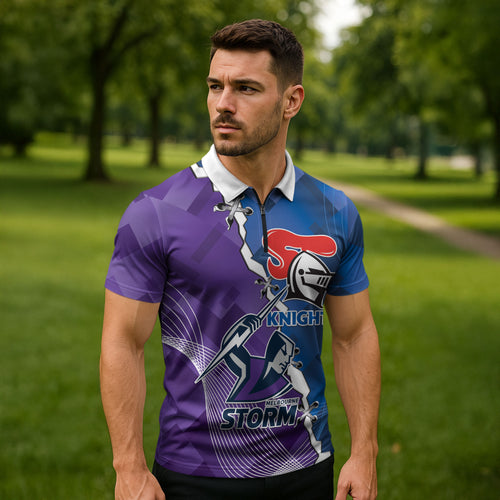 Storm And Knights Rugby Custom Zipper Polo Shirt Dynamic Style