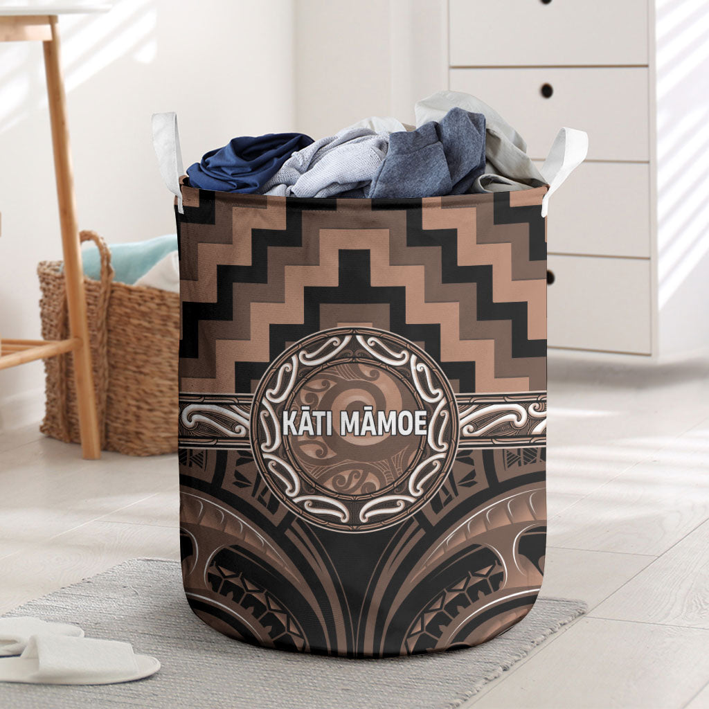 Aotearoa Kati Mamoe Laundry Basket Maori Iwi Poutama Puhoro Tattoo
