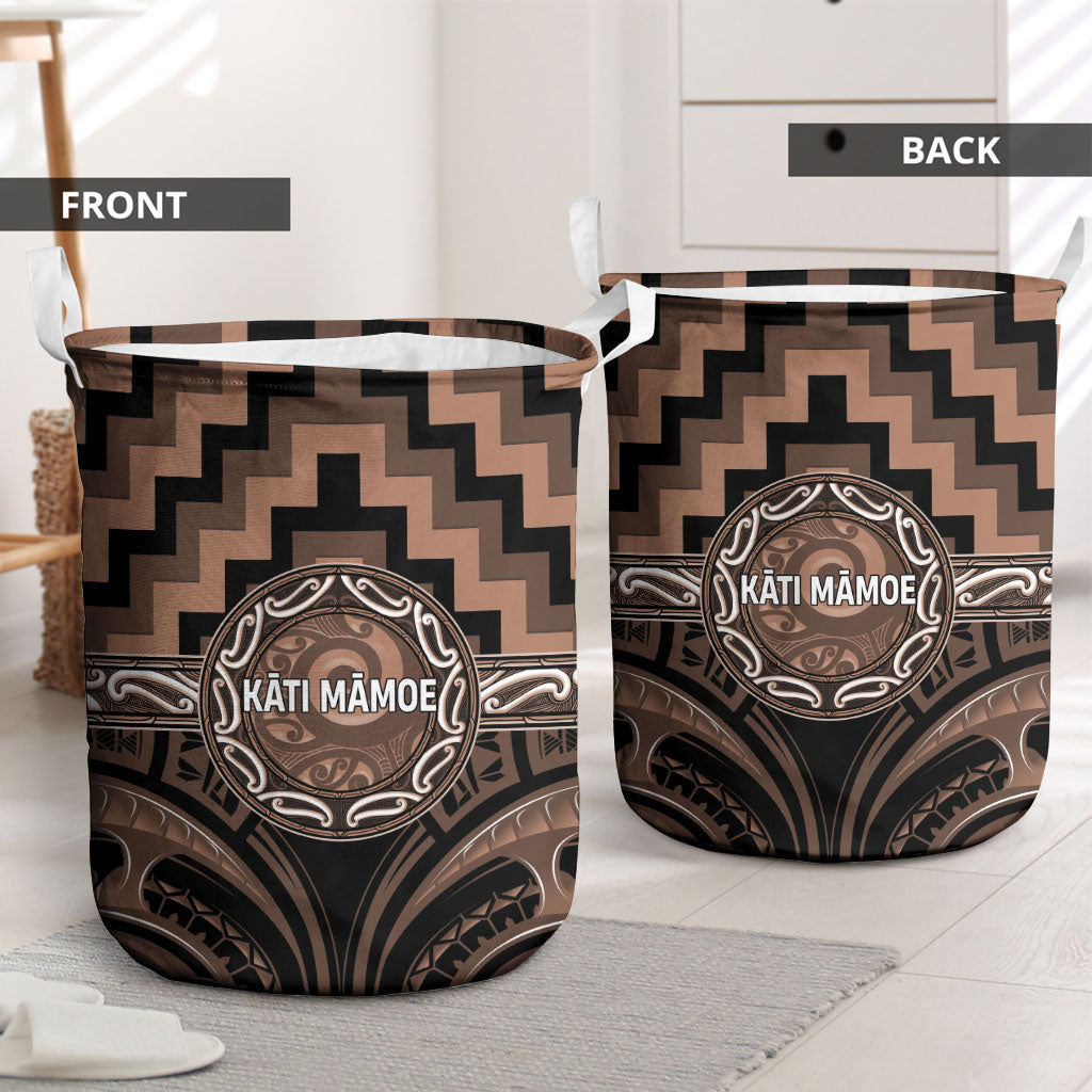 Aotearoa Kati Mamoe Laundry Basket Maori Iwi Poutama Puhoro Tattoo
