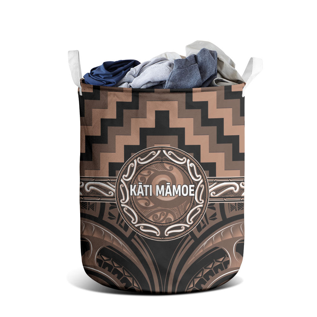 Aotearoa Kati Mamoe Laundry Basket Maori Iwi Poutama Puhoro Tattoo