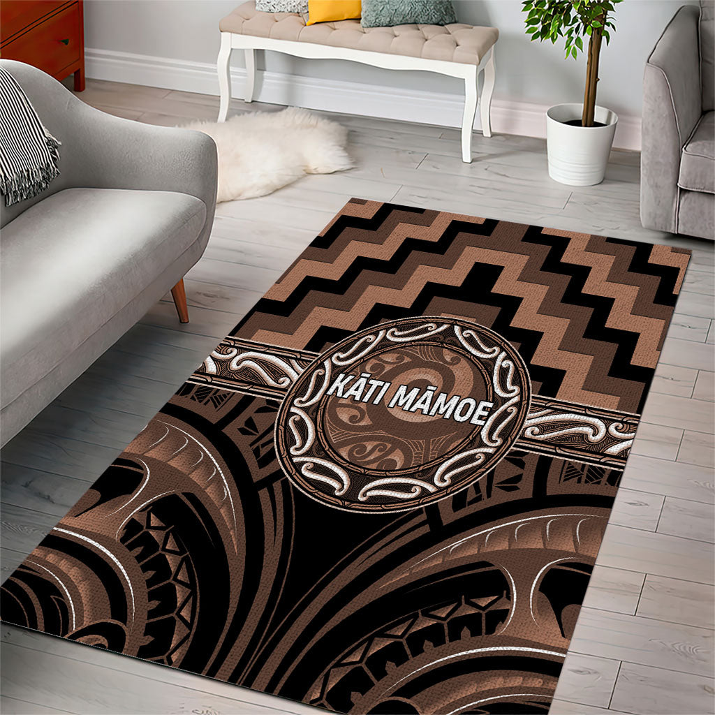 Aotearoa Kati Mamoe Area Rug Maori Iwi Poutama Puhoro Tattoo