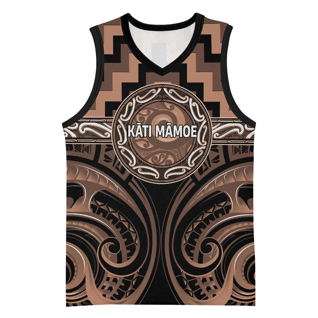 Aotearoa Kati Mamoe Personalised Basketball Jersey Maori Iwi Poutama Puhoro Tattoo