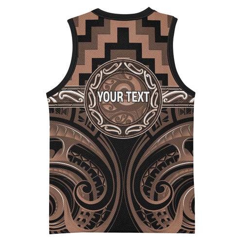 Aotearoa Kati Mamoe Personalised Basketball Jersey Maori Iwi Poutama Puhoro Tattoo