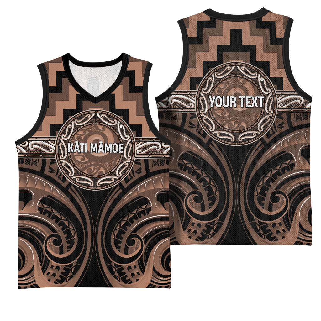 Aotearoa Kati Mamoe Personalised Basketball Jersey Maori Iwi Poutama Puhoro Tattoo