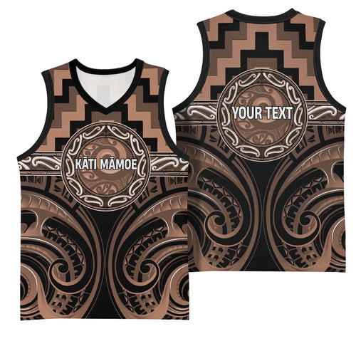 Aotearoa Kati Mamoe Personalised Basketball Jersey Maori Iwi Poutama Puhoro Tattoo
