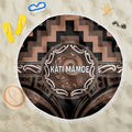 Aotearoa Kati Mamoe Beach Blanket Maori Iwi Poutama Puhoro Tattoo
