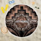 Aotearoa Kati Mamoe Beach Blanket Maori Iwi Poutama Puhoro Tattoo
