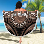 Aotearoa Kati Mamoe Beach Blanket Maori Iwi Poutama Puhoro Tattoo