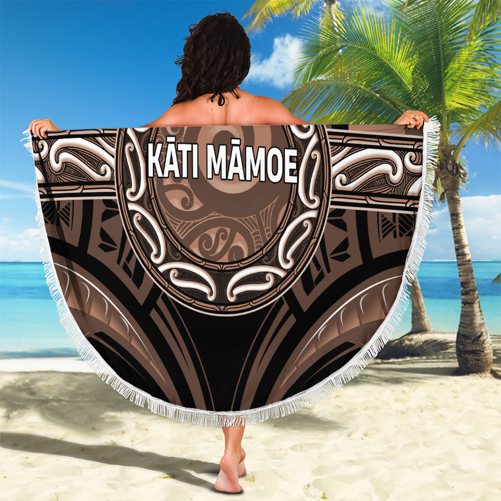 Aotearoa Kati Mamoe Beach Blanket Maori Iwi Poutama Puhoro Tattoo