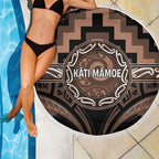 Aotearoa Kati Mamoe Beach Blanket Maori Iwi Poutama Puhoro Tattoo