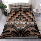 Aotearoa Kati Mamoe Bedding Set Maori Iwi Poutama Puhoro Tattoo