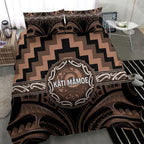 Aotearoa Kati Mamoe Bedding Set Maori Iwi Poutama Puhoro Tattoo