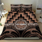 Aotearoa Kati Mamoe Bedding Set Maori Iwi Poutama Puhoro Tattoo