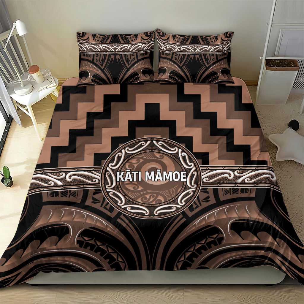Aotearoa Kati Mamoe Bedding Set Maori Iwi Poutama Puhoro Tattoo