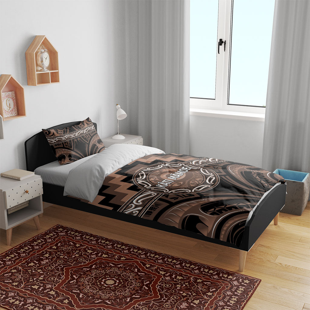Aotearoa Kati Mamoe Bedding Set Maori Iwi Poutama Puhoro Tattoo