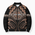 Aotearoa Kati Mamoe Personalised Bomber Puffer Jacket Maori Iwi Poutama Puhoro Tattoo