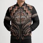Aotearoa Kati Mamoe Personalised Bomber Puffer Jacket Maori Iwi Poutama Puhoro Tattoo