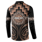 Aotearoa Kati Mamoe Personalised Button Sweatshirt Maori Iwi Poutama Puhoro Tattoo