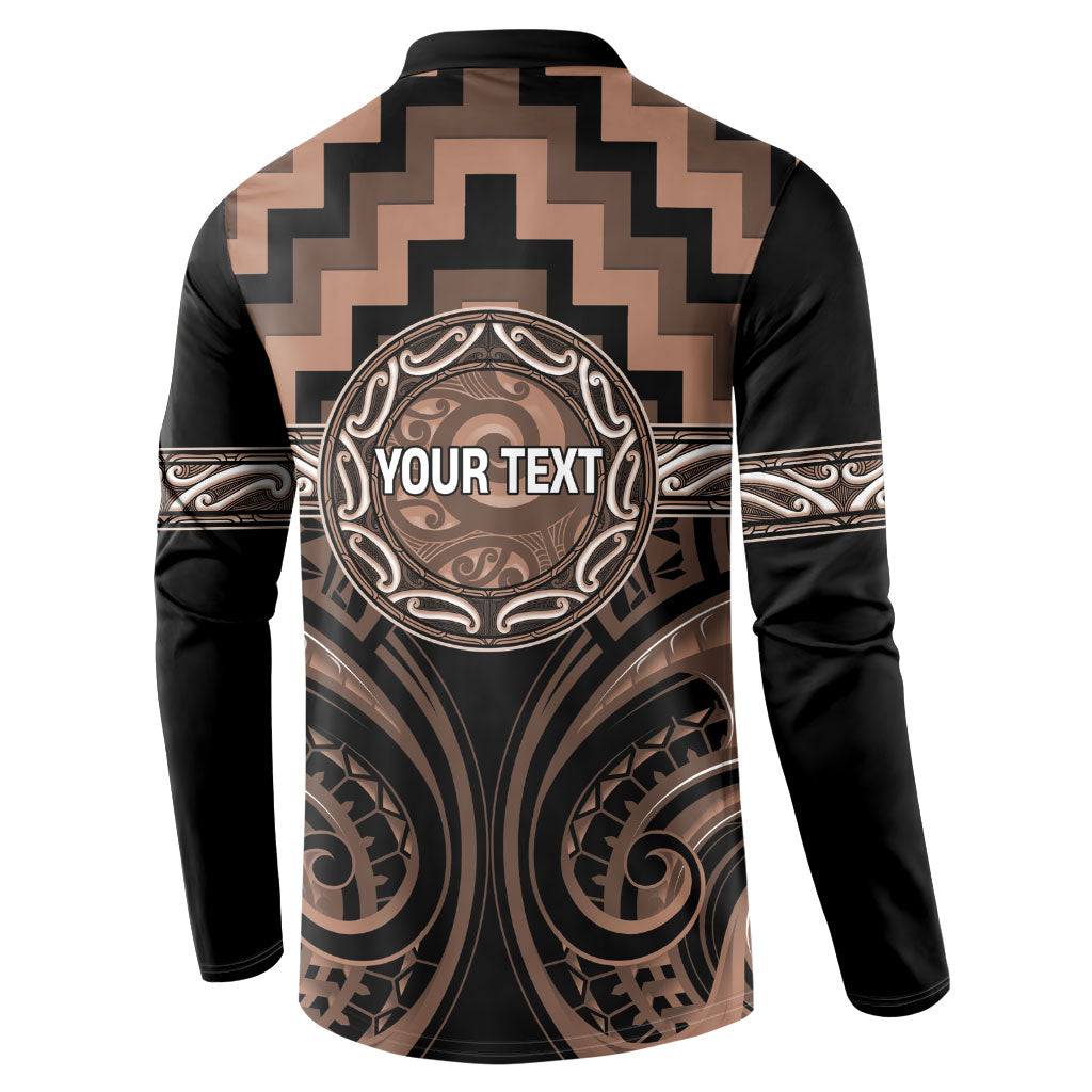 Aotearoa Kati Mamoe Personalised Button Sweatshirt Maori Iwi Poutama Puhoro Tattoo