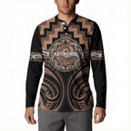 Aotearoa Kati Mamoe Personalised Button Sweatshirt Maori Iwi Poutama Puhoro Tattoo