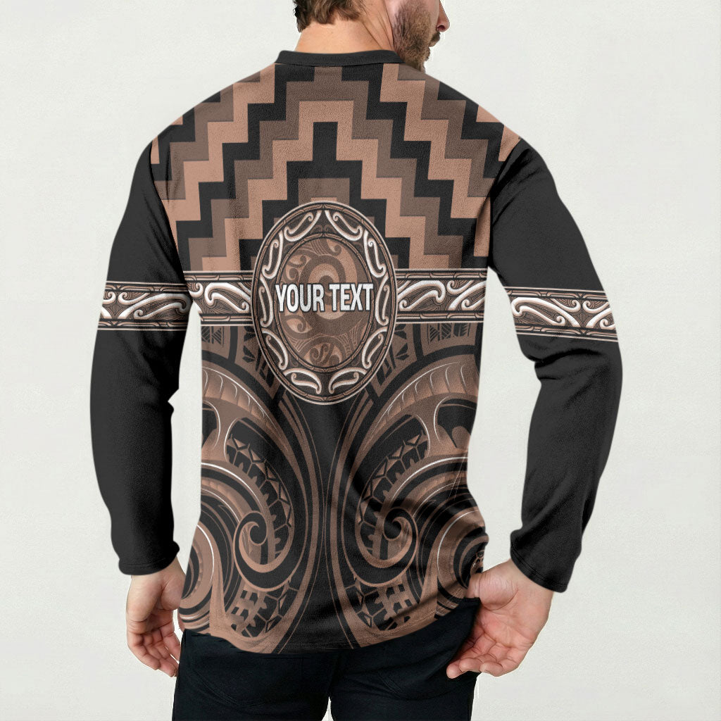 Aotearoa Kati Mamoe Personalised Button Sweatshirt Maori Iwi Poutama Puhoro Tattoo