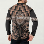 Aotearoa Kati Mamoe Personalised Button Sweatshirt Maori Iwi Poutama Puhoro Tattoo