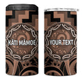 Aotearoa Kati Mamoe Personalised 4 in 1 Can Cooler Tumbler Maori Iwi Poutama Puhoro Tattoo