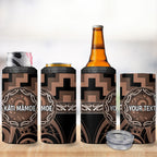 Aotearoa Kati Mamoe Personalised 4 in 1 Can Cooler Tumbler Maori Iwi Poutama Puhoro Tattoo