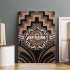 Aotearoa Kati Mamoe Canvas Wall Art Maori Iwi Poutama Puhoro Tattoo