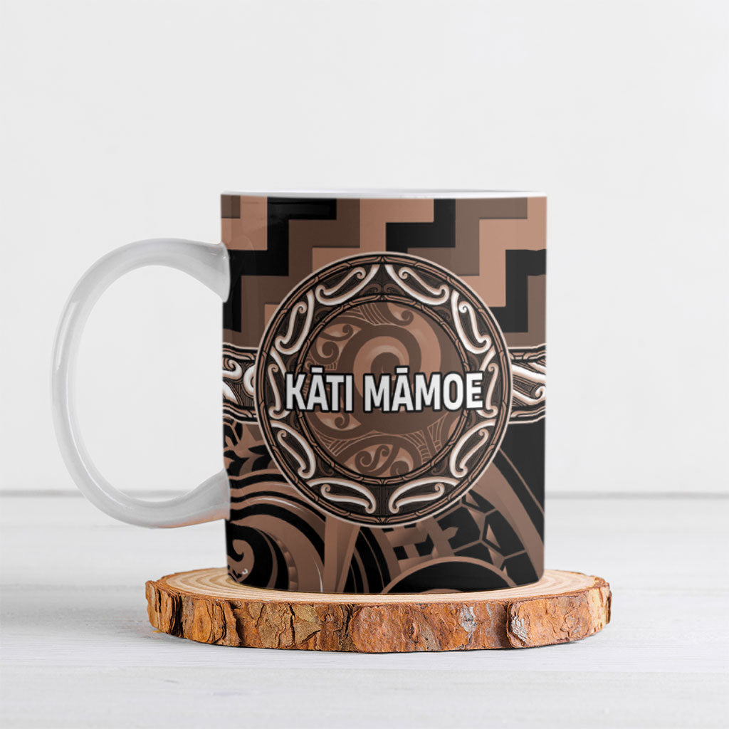 Aotearoa Kati Mamoe Personalised Ceramic Mug Maori Iwi Poutama Puhoro Tattoo