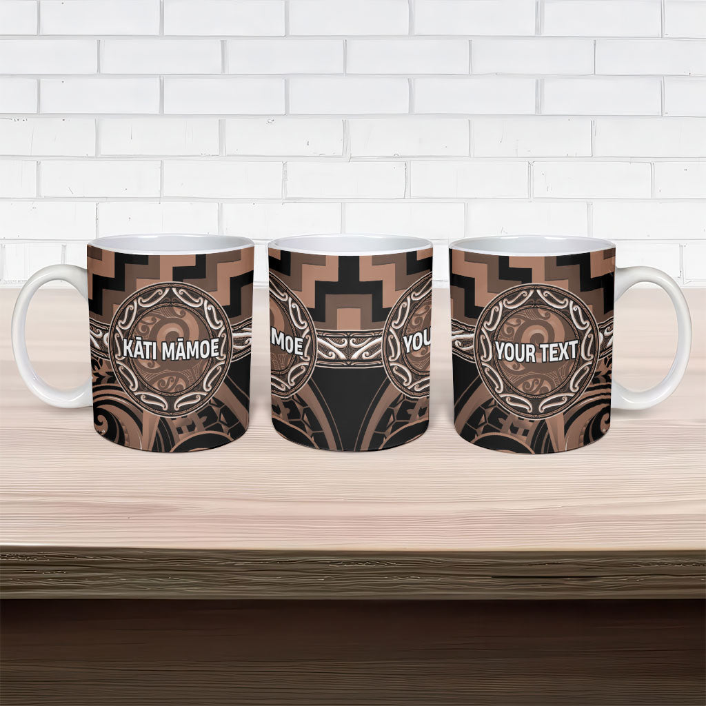 Aotearoa Kati Mamoe Personalised Ceramic Mug Maori Iwi Poutama Puhoro Tattoo