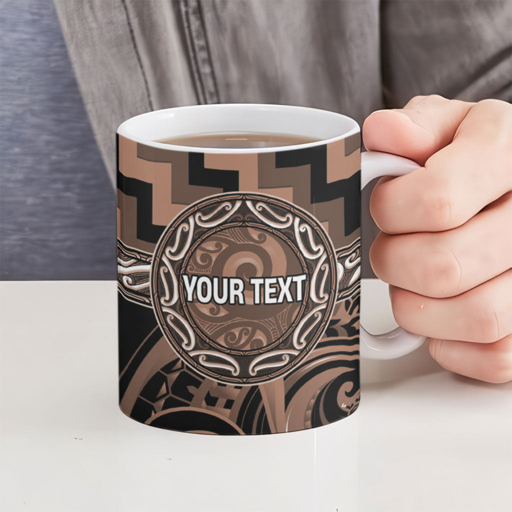 Aotearoa Kati Mamoe Personalised Ceramic Mug Maori Iwi Poutama Puhoro Tattoo