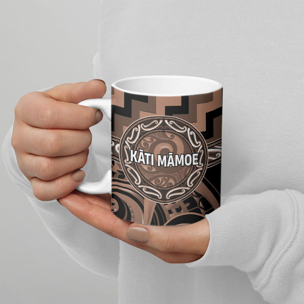 Aotearoa Kati Mamoe Personalised Ceramic Mug Maori Iwi Poutama Puhoro Tattoo