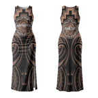 Aotearoa Kati Mamoe Personalised Couples Matching Tank Maxi Dress and Hawaiian Shirt Maori Iwi Poutama Puhoro Tattoo