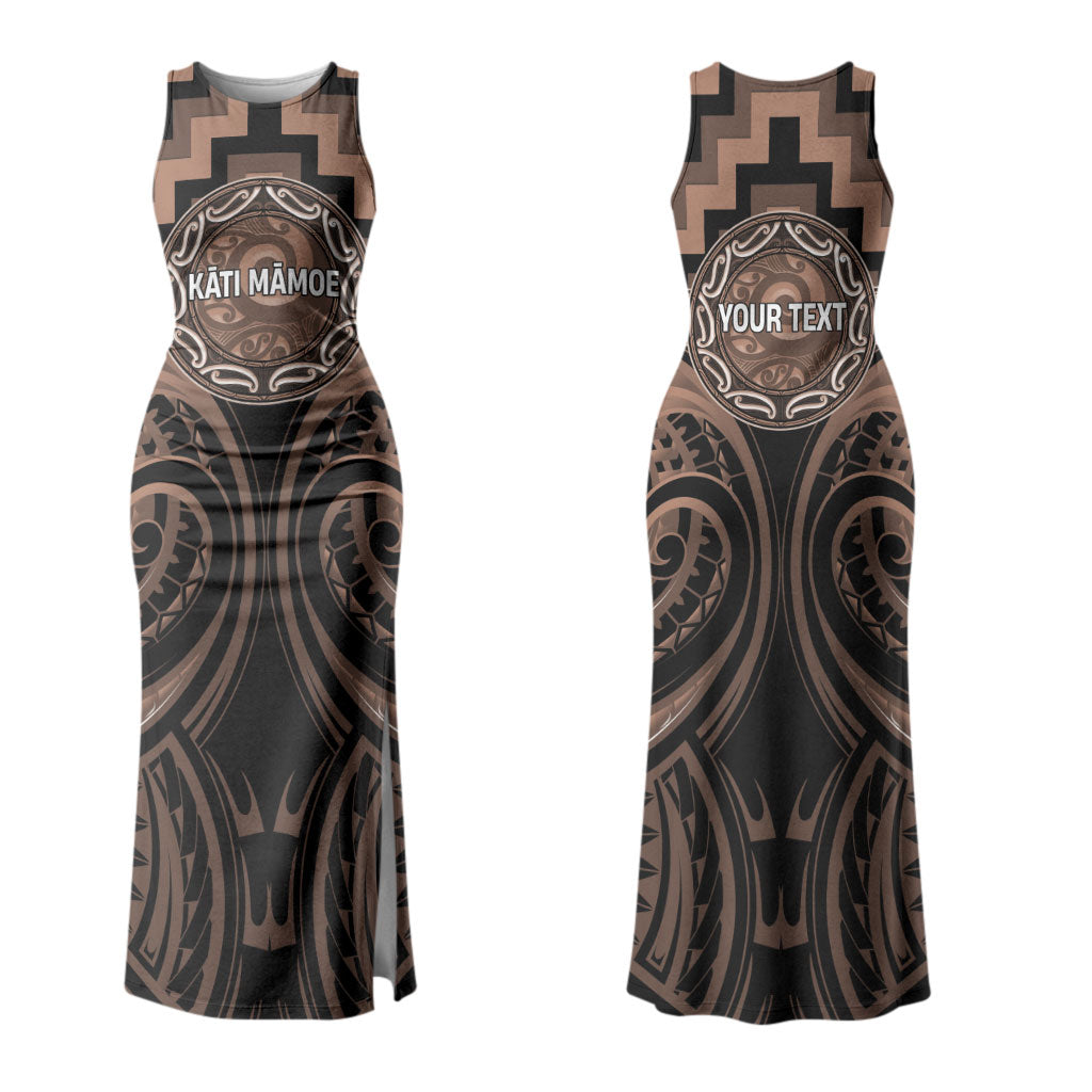 Aotearoa Kati Mamoe Personalised Couples Matching Tank Maxi Dress and Hawaiian Shirt Maori Iwi Poutama Puhoro Tattoo