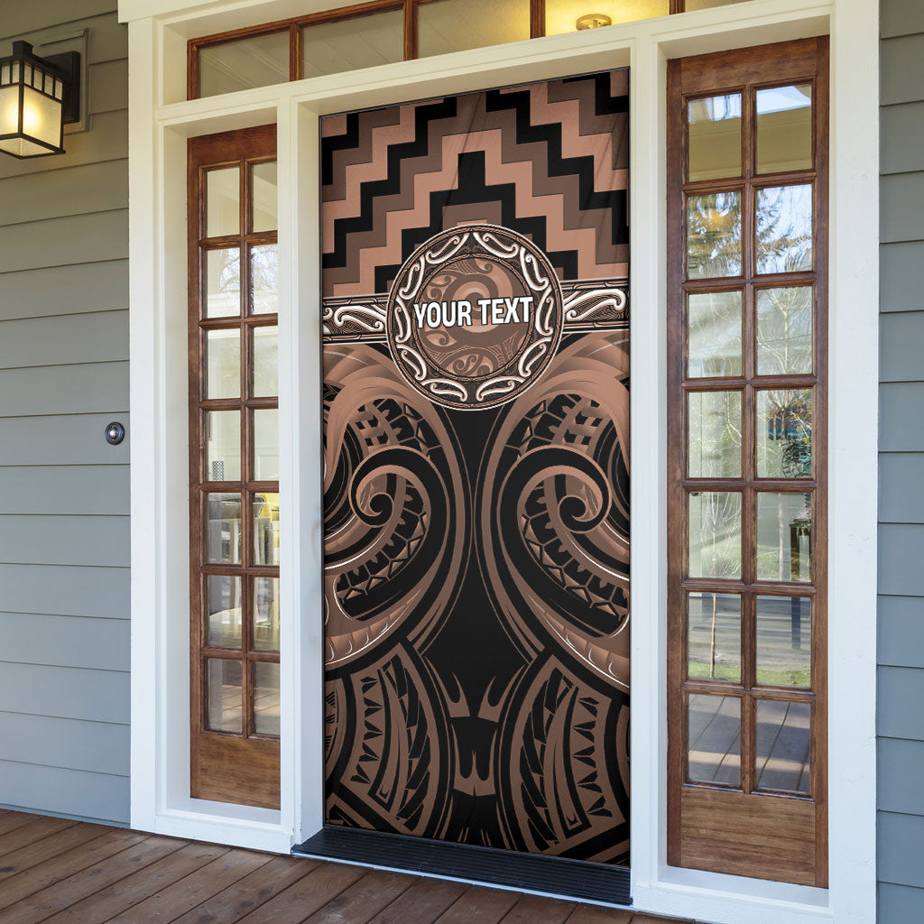 Aotearoa Kati Mamoe Personalised Door Cover Maori Iwi Poutama Puhoro Tattoo
