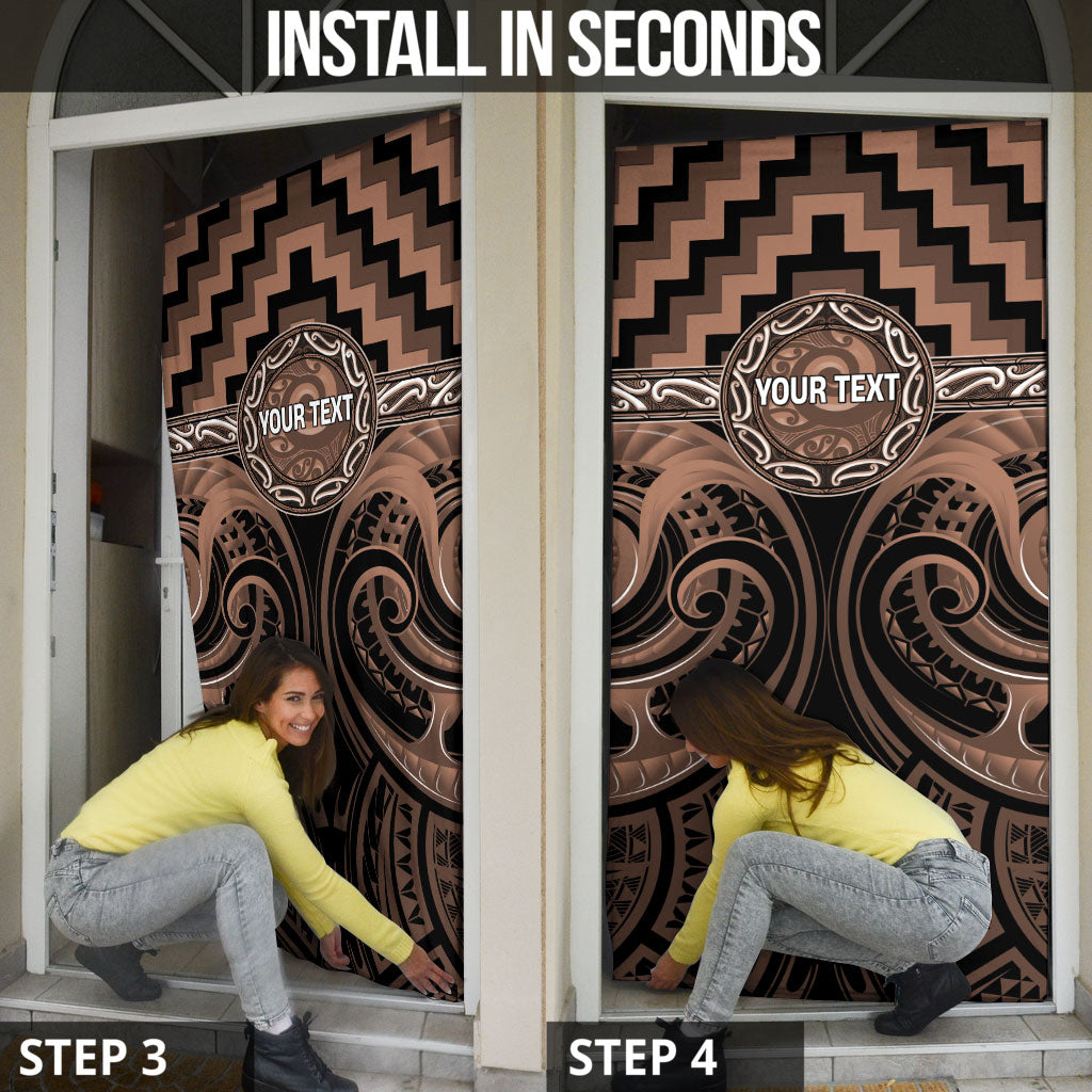 Aotearoa Kati Mamoe Personalised Door Cover Maori Iwi Poutama Puhoro Tattoo