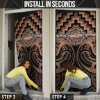Aotearoa Kati Mamoe Personalised Door Cover Maori Iwi Poutama Puhoro Tattoo