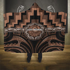 Aotearoa Kati Mamoe Hooded Blanket Maori Iwi Poutama Puhoro Tattoo