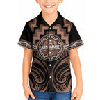 Aotearoa Kati Mamoe Personalised Kid Hawaiian Shirt Maori Iwi Poutama Puhoro Tattoo