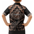 Aotearoa Kati Mamoe Personalised Kid Hawaiian Shirt Maori Iwi Poutama Puhoro Tattoo