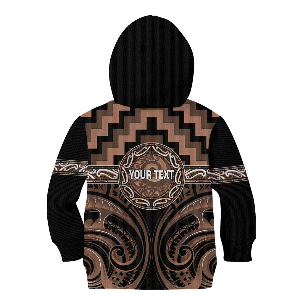 Aotearoa Kati Mamoe Personalised Kid Hoodie Maori Iwi Poutama Puhoro Tattoo