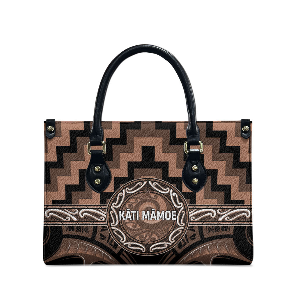 Aotearoa Kati Mamoe Leather Bag Maori Iwi Poutama Puhoro Tattoo