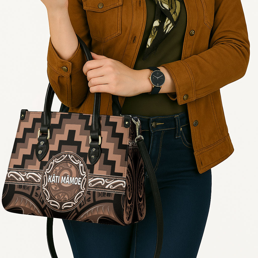 Aotearoa Kati Mamoe Leather Bag Maori Iwi Poutama Puhoro Tattoo