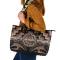 Aotearoa Kati Mamoe Leather Tote Bag Maori Iwi Poutama Puhoro Tattoo