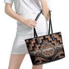 Aotearoa Kati Mamoe Leather Tote Bag Maori Iwi Poutama Puhoro Tattoo