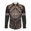 Aotearoa Kati Mamoe Personalised Long Sleeve Button Shirt Maori Iwi Poutama Puhoro Tattoo