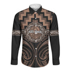 Aotearoa Kati Mamoe Personalised Long Sleeve Button Shirt Maori Iwi Poutama Puhoro Tattoo